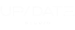 strg-S Webdesign mit Sinn Weißes Logo mit Text „UP/DATE STUDIO“ auf transparentem Hintergrund. WordPress, Shopify
